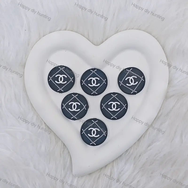 Dark Round CC Pattern Silicone Focal Beads, Wholesale Silicone Focal Beads for Pens