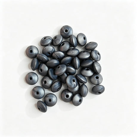 Dark gray round acrylic spacer beads. Smooth, lightweight, and colorful, perfect for beadable pens, keychains, and handmade crafts