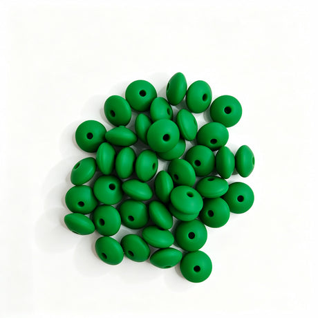 Dark green round acrylic spacer beads. Smooth, lightweight, and colorful, perfect for beadable pens, keychains, and handmade crafts