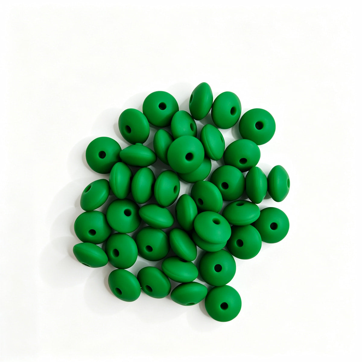 Dark green round acrylic spacer beads. Smooth, lightweight, and colorful, perfect for beadable pens, keychains, and handmade crafts
