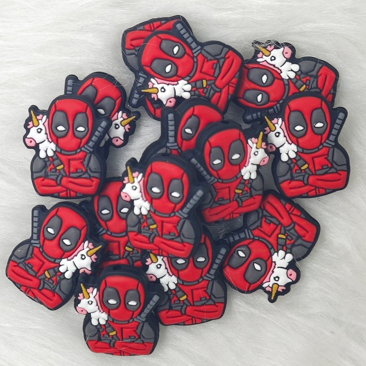 Deadpool super hero silicone focal beads wholesale, character silicone focal beads for DIY