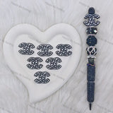 Black White CC Silicone Focal Beads, Wholesale Silicone Focal Beads for Pens