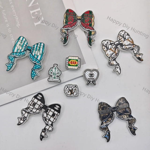 Designer Bow Printed Acrylic Beads for DIY Beadable Pens & Jewelry