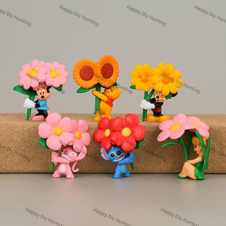 Disney Characters With Vibrant Flowers Pen Topper