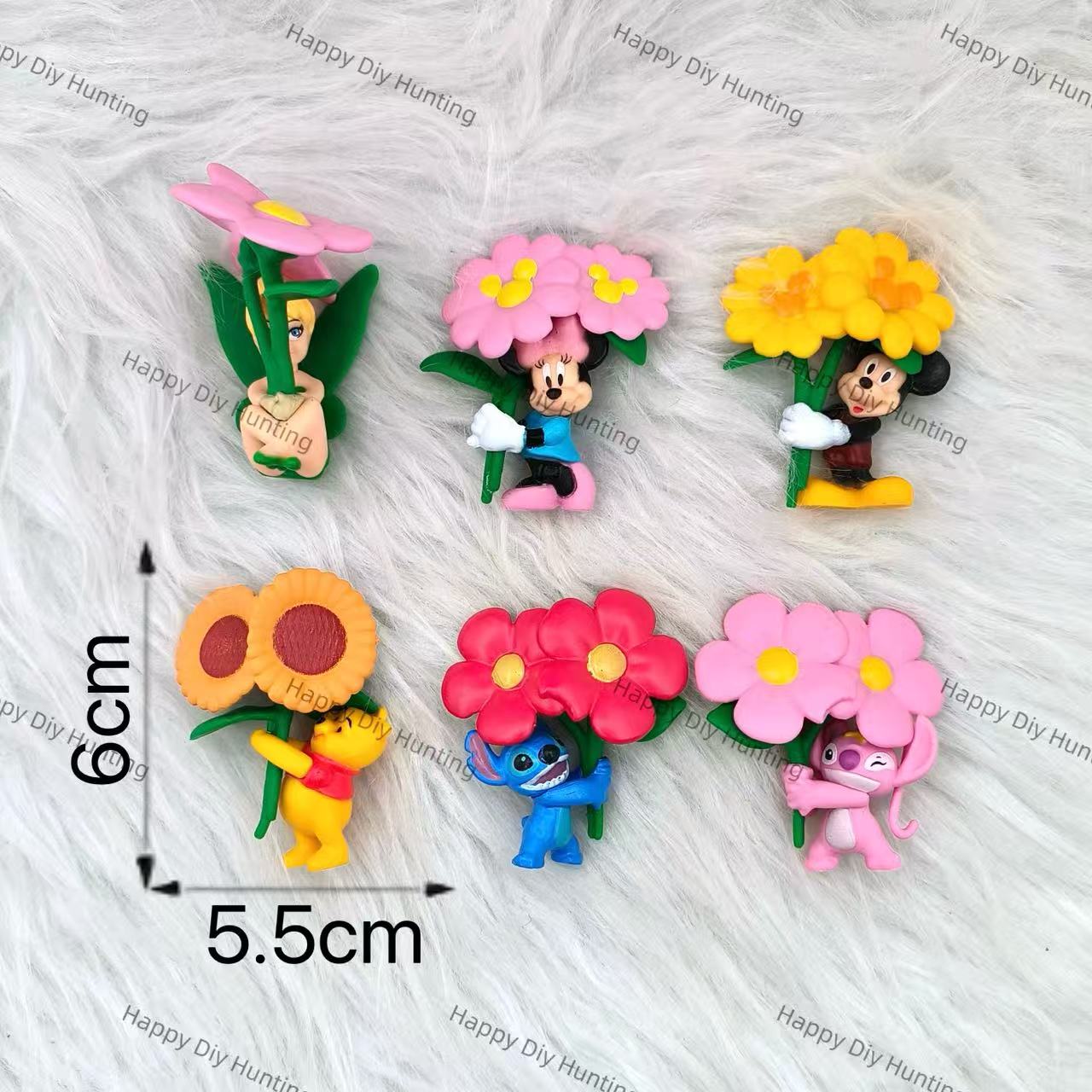 Disney Characters With Vibrant Flowers Pen Topper