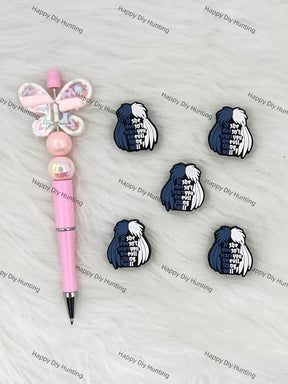 Handmade Beadable Pen with Bold Women Quote Silicone Beads