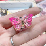 Multi Color  Butterfly Bead Caps, Crystal Cross Bead End Frame Findings For DIY Beadable Pens