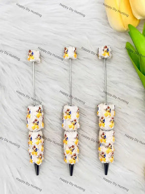3pcs fairytale printed beadable pen blanks for DIY bead craft & custom handmade pen making