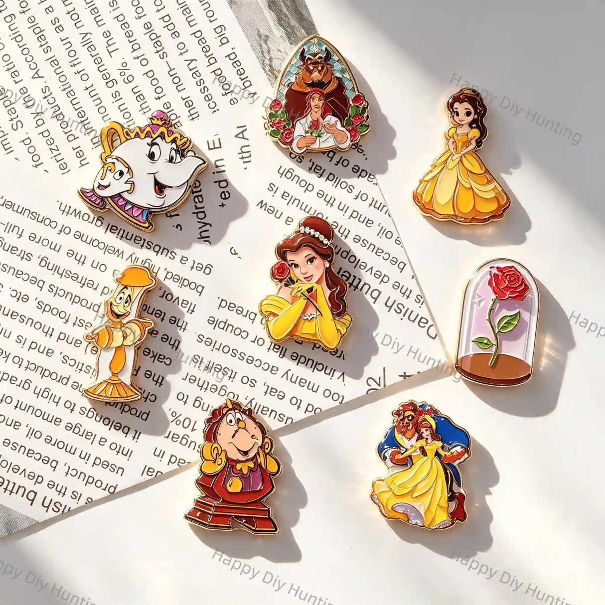 Fairytale Princess Belle Printed Acrylic Focal Beads for beadable pen & keychain DIY