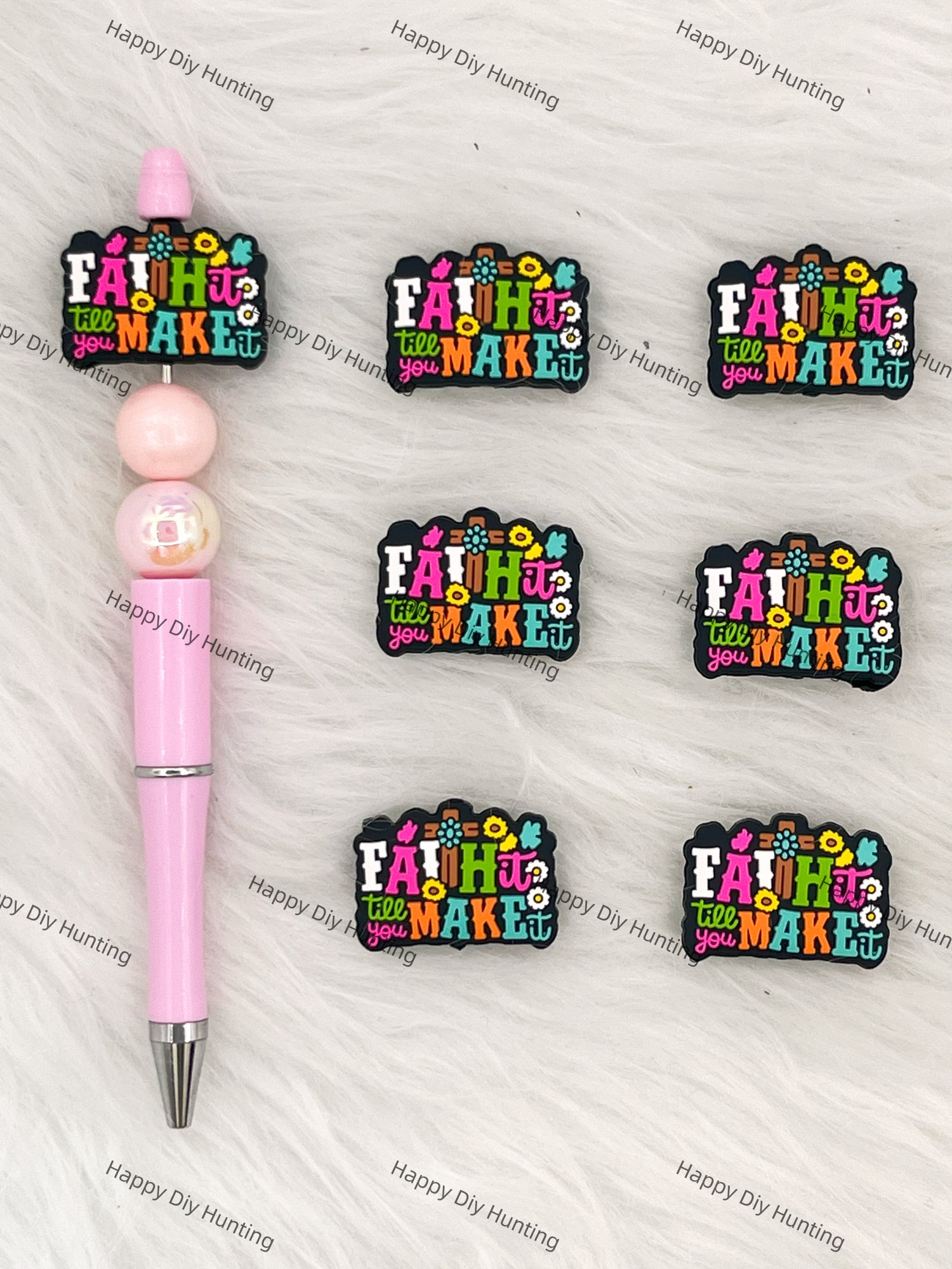 Faith It Till You Make It Silicone Focal Beads Wholesale, silicone focal beads for pens