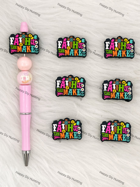 Faith It Till You Make It Silicone Focal Beads Wholesale, silicone focal beads for pens