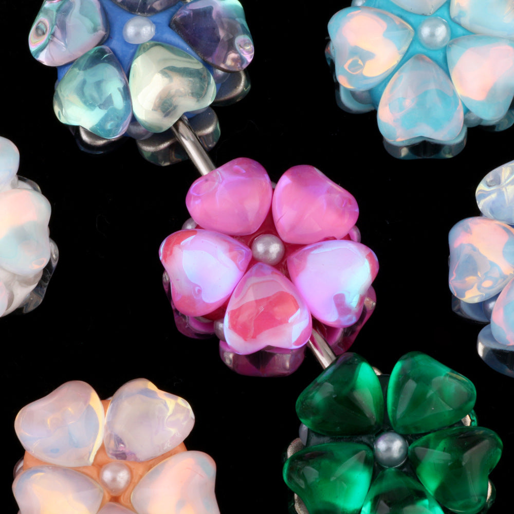 Fancy Flower Beads with Rhinestone