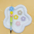 Multi-color outlined flower silicone focal beads for custom beaded pen making
