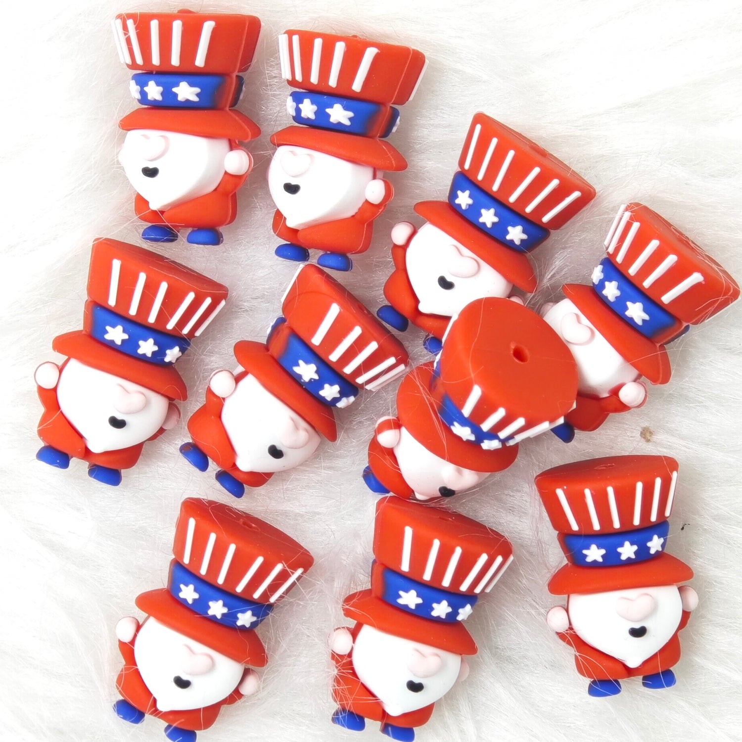 Flags gnome Silicone Focal Beads Wholesale, character Focal Beads