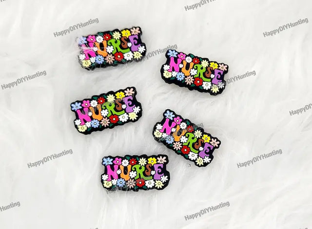 Floral Medical Professional Silicone Focal Beads for Healthcare Worker Beadable Pen