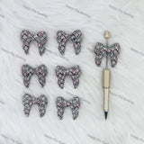 Handmade Beadable Pen with 3D Flower Bowknot Silicone Focal Beads