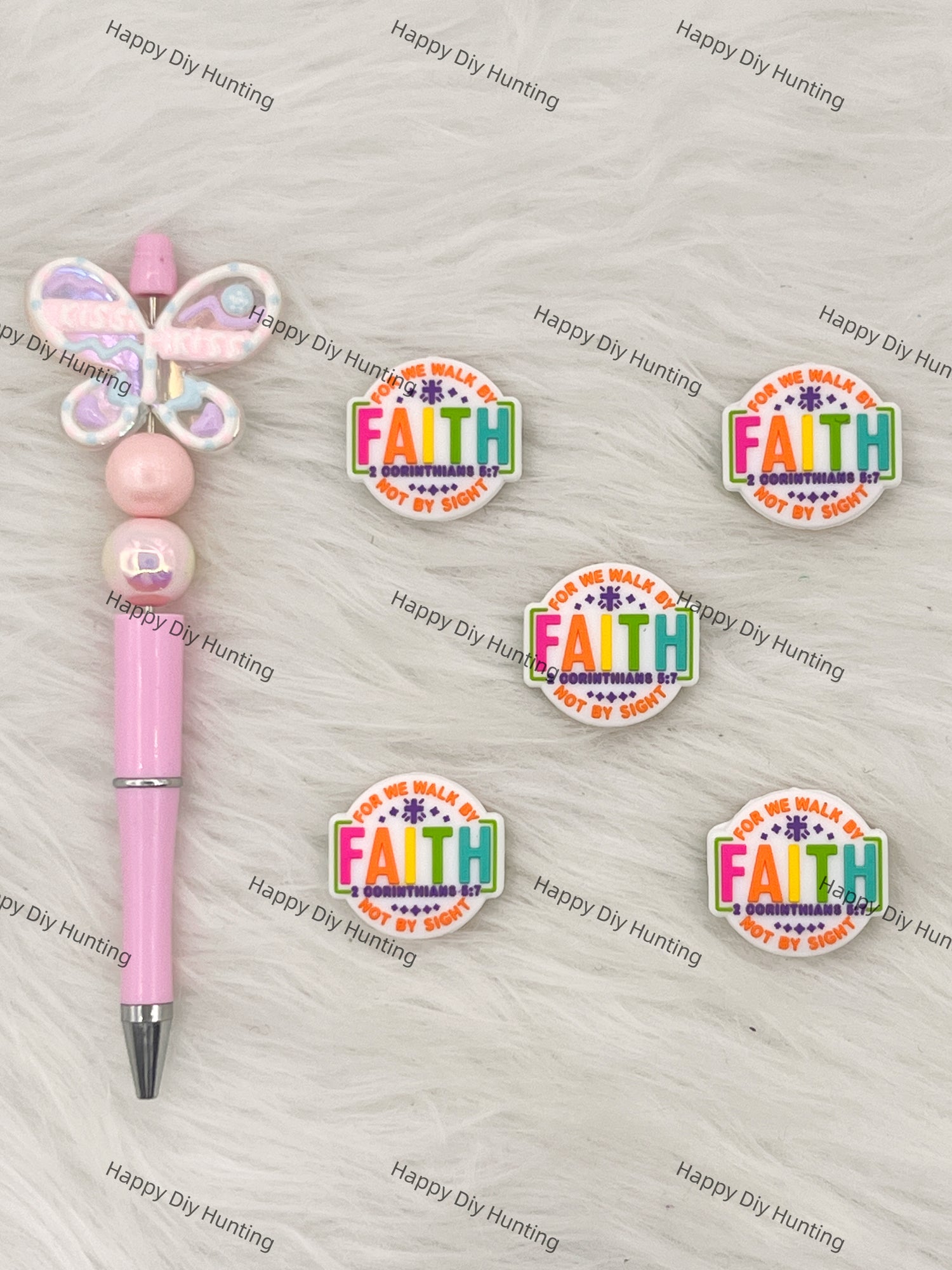 For We Walk By Faith 2 Corinthians 5:7 Not By Sight Silicone Focal Beads Wholesale, silicone focal beads for pens