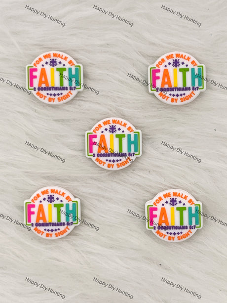 For We Walk By Faith 2 Corinthians 5:7 Not By Sight Silicone Focal Beads Wholesale, silicone focal beads for pens