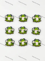 Frog With Flower Silicone Focal Beads Wholesale for Pen DIY