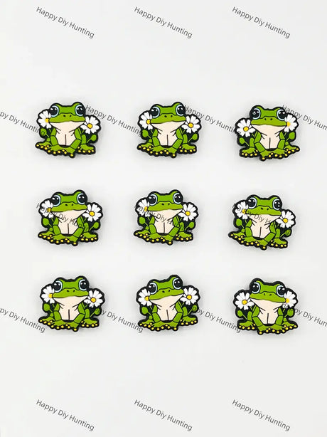 Frog With Flower Silicone Focal Beads Wholesale for Pen DIY