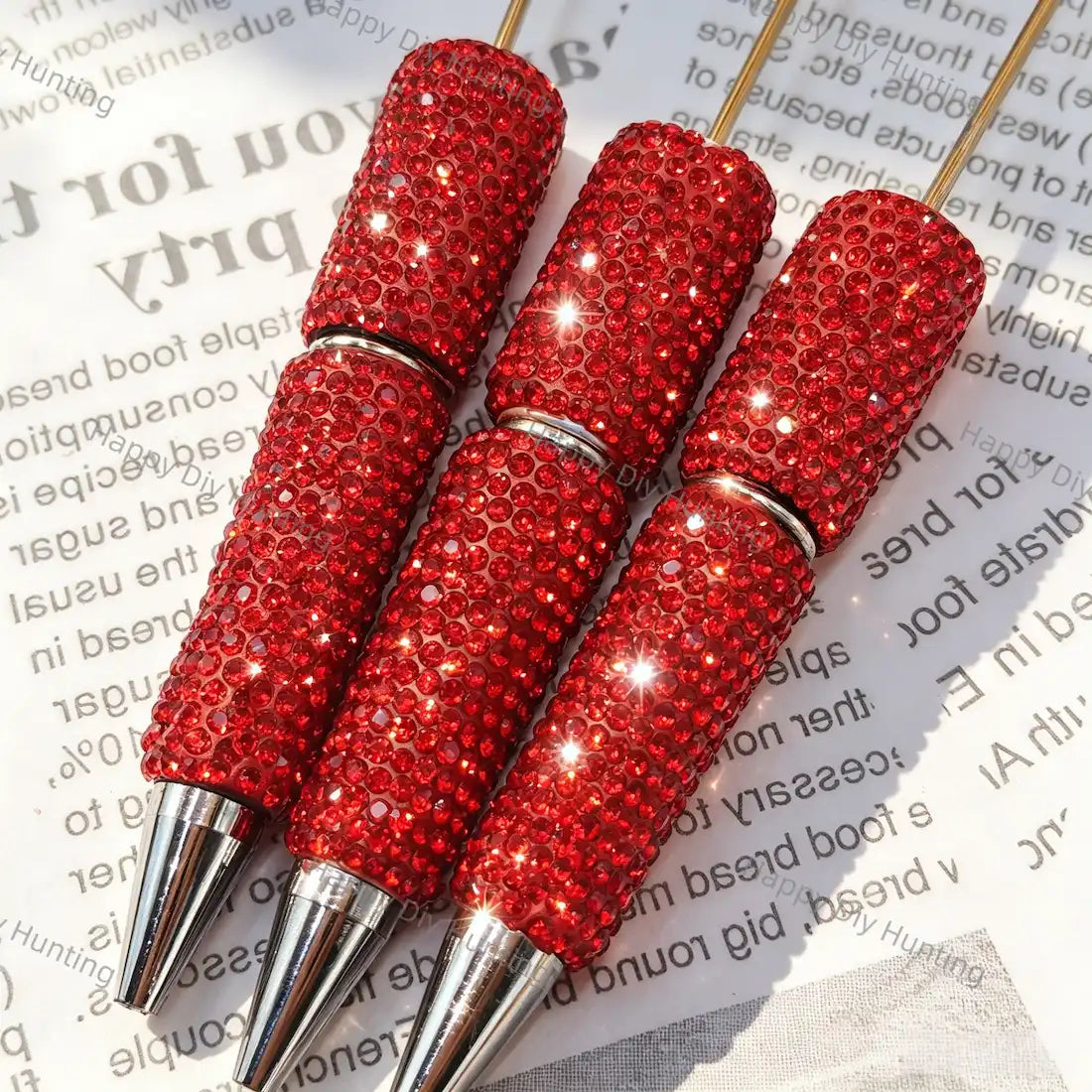 full rhinestone beadable pens for diy handmade craft stationery wholesale