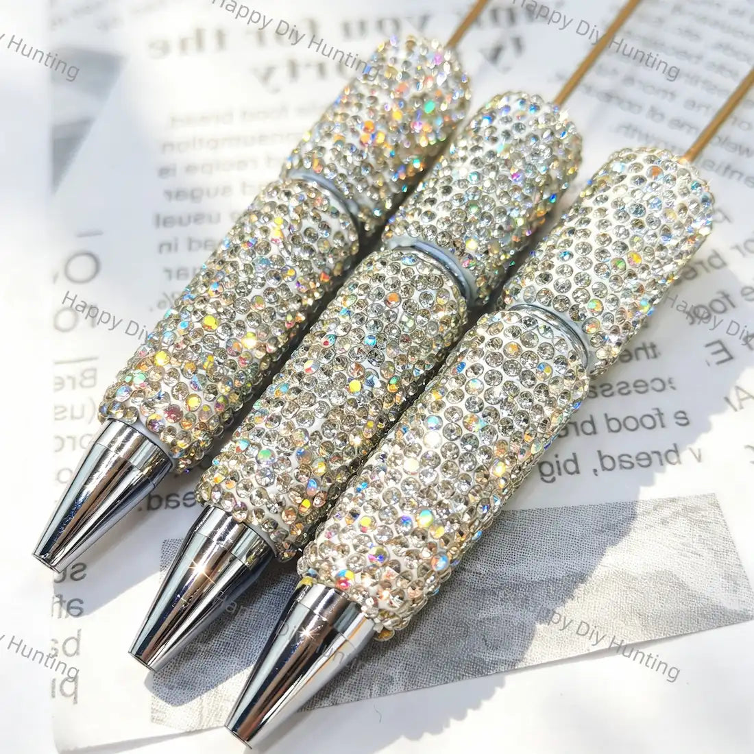 full rhinestone beadable pens for diy handmade craft stationery wholesale