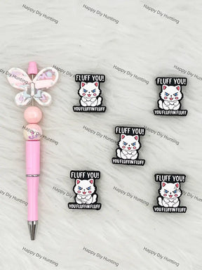 Handmade Beadable Pen with Cute Fluffy Silicone Beads