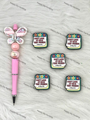 Handmade Beadable Pen with Funny Sassy Silicone Beads