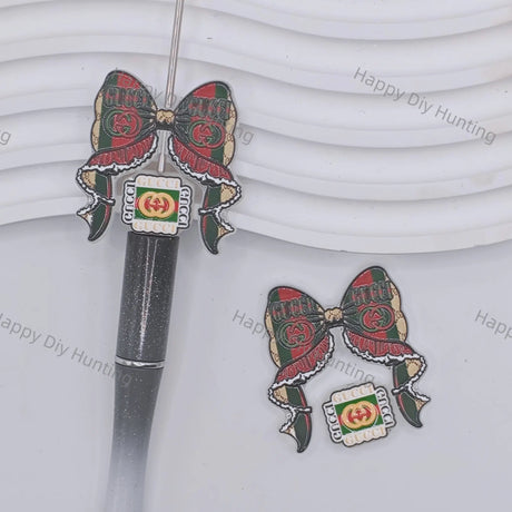 GUCCI Bow Printed Acrylic Beads for DIY Beadable Pens & Jewelry