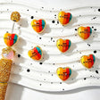 Acrylic beads featuring a rainbow heart design with gold trim. Lightweight, durable, and colorful, perfect for beadable pens, jewelry making, and handmade crafts.