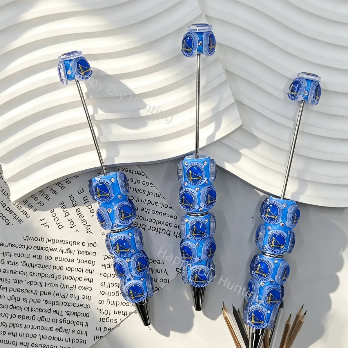 Golden State Warriors Team Beadable Pens Wholesale, Matches All Focal Beads & Pen Toppers1