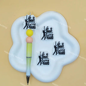 Golfer silhouette quote silicone focal beads for custom beaded pen making