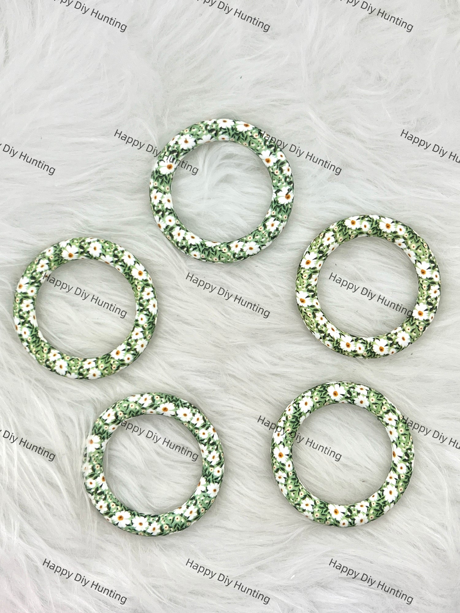 Green Beadable Silicone Ring Car Hanger Charm Loop