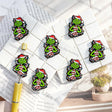 green christmas creature with santa hat silicone focal beads with holiday lights for diy beadable pen handmade holiday craft wholesale