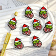 green christmas monster with santa hat silicone focal beads for diy beadable pen handmade holiday craft wholesale