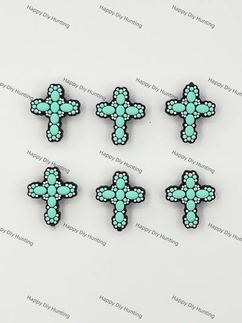 Green Medical Cross Silicone Focal Beads Wholesale for Pen DIY