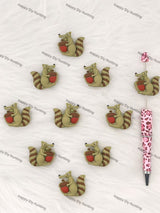 Green Squirrel With A Pinecone Silicone Focal Beads Wholesale, silicone focal beads for pens