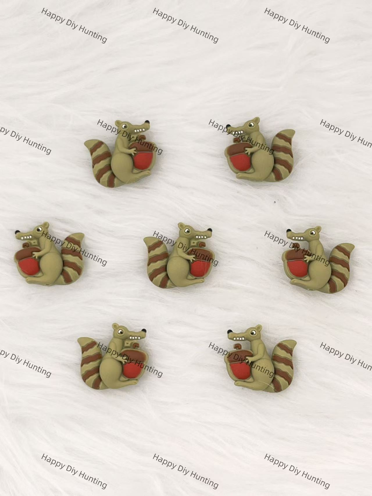 Green Squirrel With A Pinecone Silicone Focal Beads Wholesale, silicone focal beads for pens
