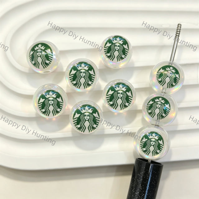 Green Starbucks Acrylic Beads for DIY Beadable Pens & Jewelry