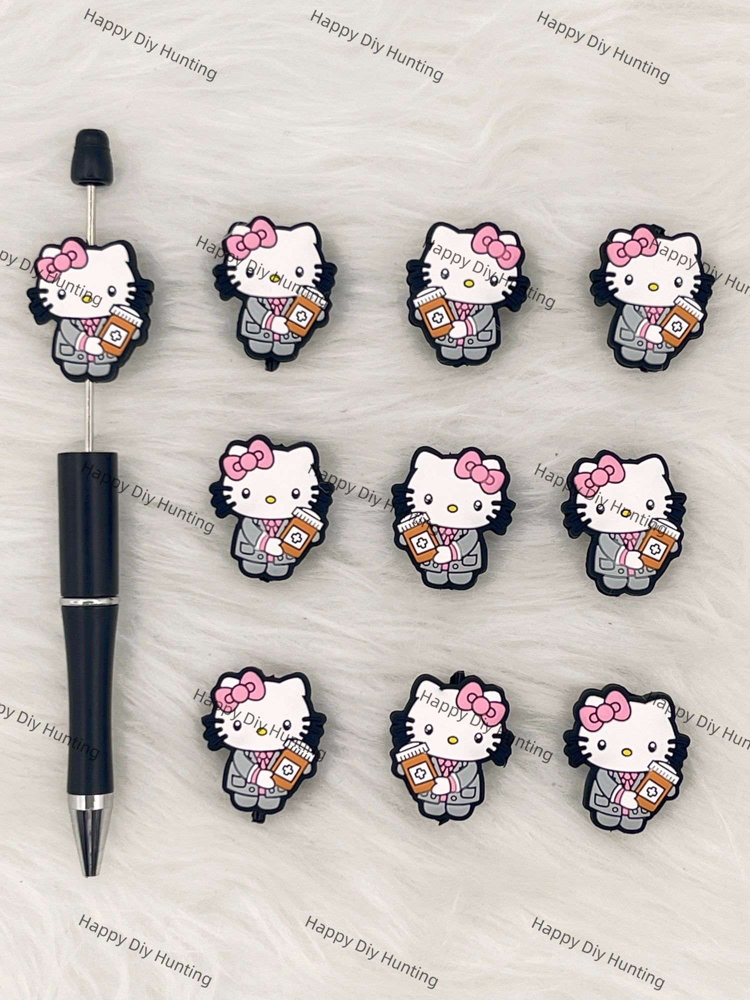 HK Cat With First Aid Kit Silicone Focal Beads Wholesale, silicone focal beads for pens