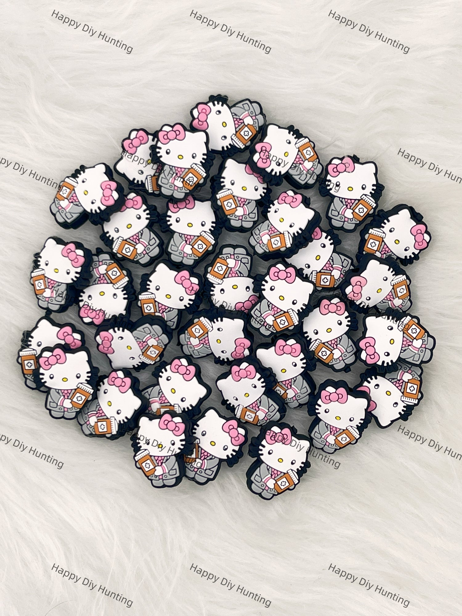 HK Cat With First Aid Kit Silicone Focal Beads Wholesale, silicone focal beads for pens