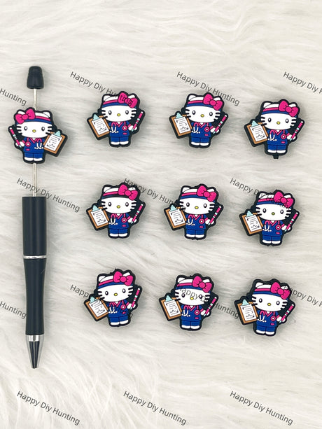 HK Cat With Teaching Aids Silicone Focal Beads Wholesale, silicone focal beads for pens