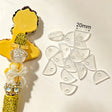 Half round acrylic flat back connectors designed for attaching flat back charms to beadable pens and crafts. Sturdy, smooth, and easy to use with glue, perfect for DIY pen toppers and handmade decorations.