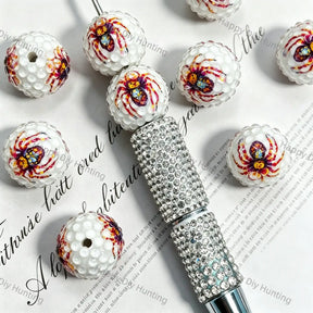 Halloween 20mm Spider Sugar beads