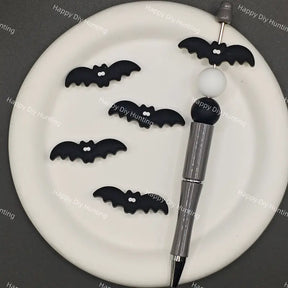 Halloween Black Bat Silicone Focal Beads for DIY Beadable Pens