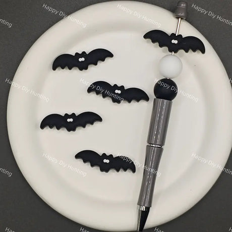 Halloween Black Bat Silicone Focal Beads for DIY Beadable Pens
