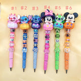 Halloween pumpkin cartoon character acrylic beadable pens handmade beaded stationery