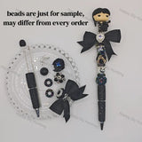 Halloween Dark Cello Girl Wednesday  Pen Topper for DIY Beadable Pens(No hole)