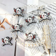 spooky halloween horror mask cross blade silicone focal beads for diy beadable pen craft wholesale