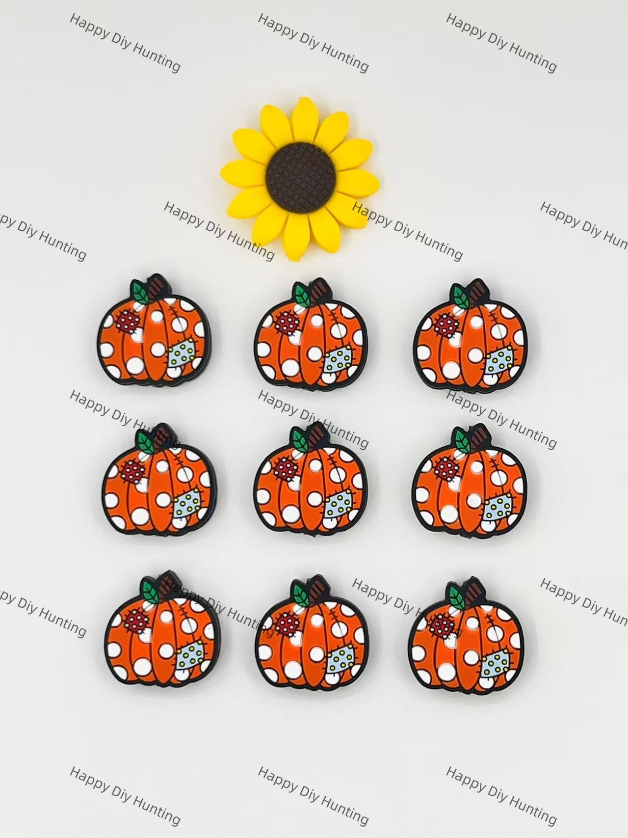 Halloween Pumpkin Silicone Focal Beads Wholesale, silicone focal beads for pens